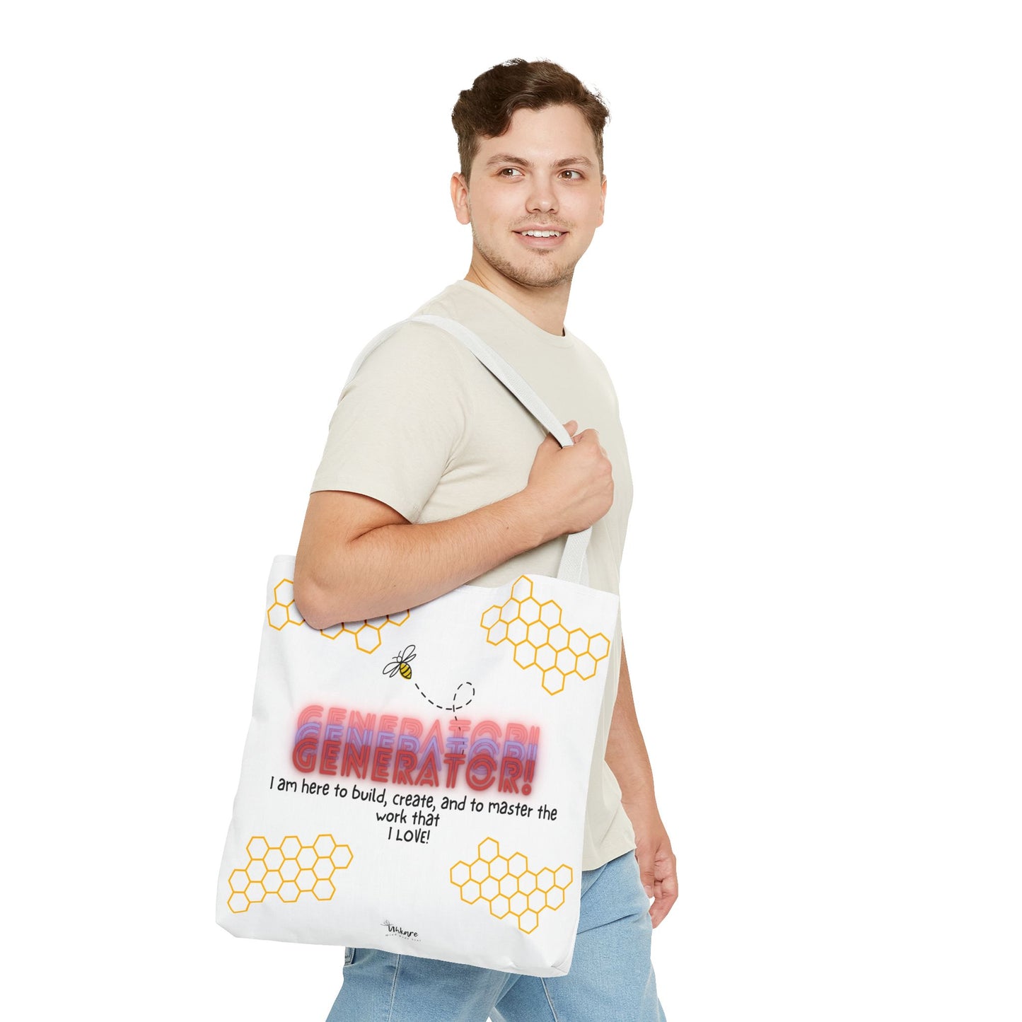 ✨ Generator Tote – Alchemist Energy on the Go ✨ You don’t chase purpose. You build it. This tote carries your essentials, and your devotion.