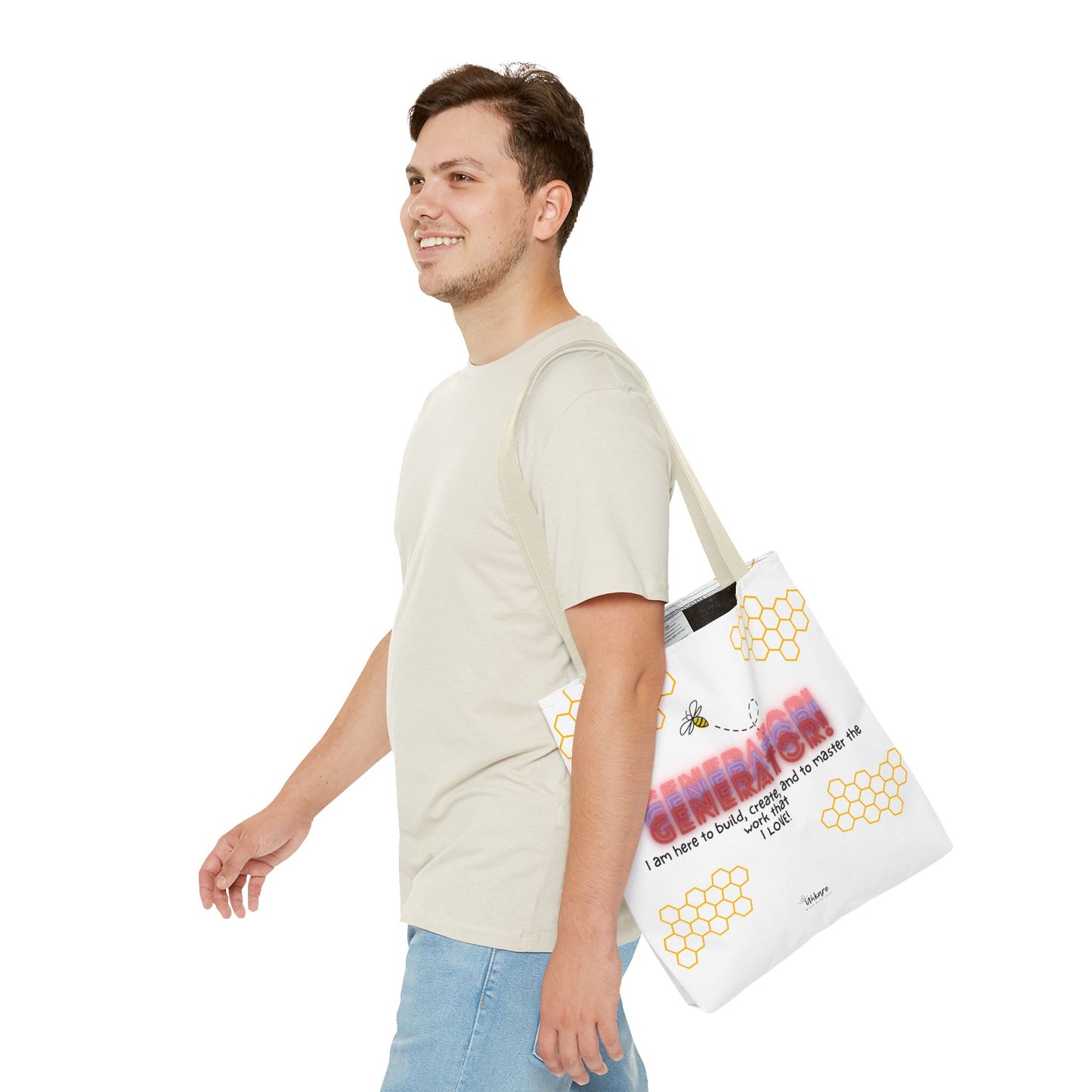 ✨ Generator Tote – Alchemist Energy on the Go ✨ You don’t chase purpose. You build it. This tote carries your essentials, and your devotion.