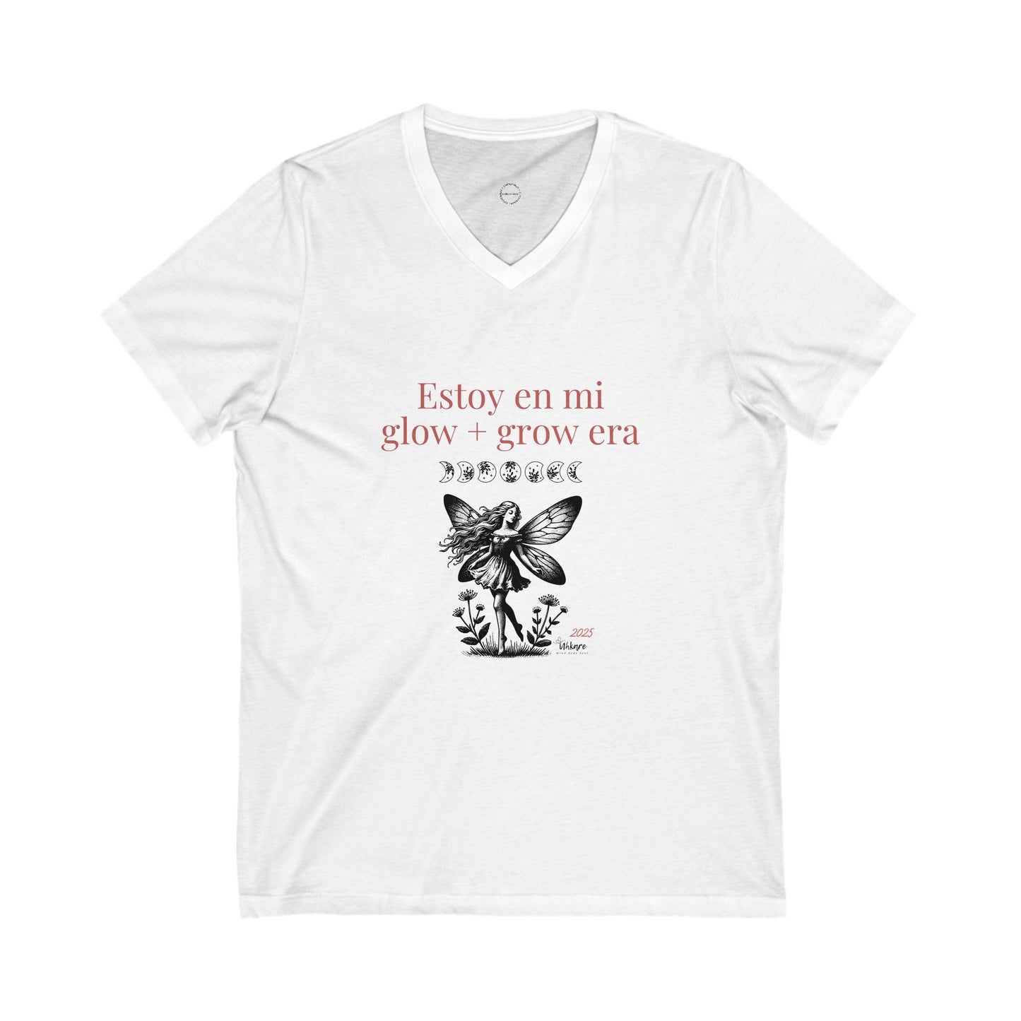 Fairy Glow & Grow V-Neck Tee | Positive Affirmation Shirt | Magical Quote Tee