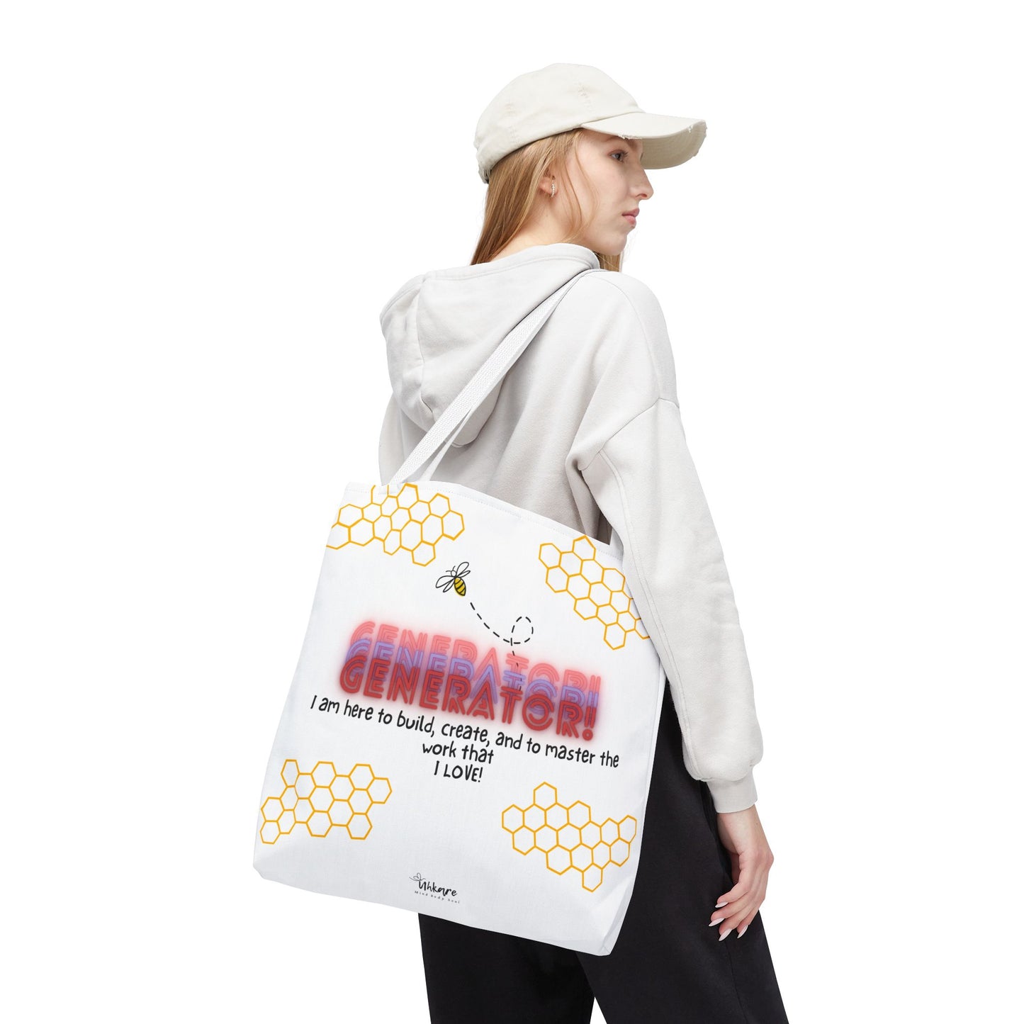 ✨ Generator Tote – Alchemist Energy on the Go ✨ You don’t chase purpose. You build it. This tote carries your essentials, and your devotion.