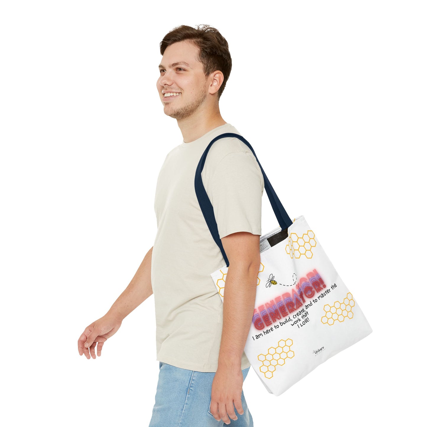 ✨ Generator Tote – Alchemist Energy on the Go ✨ You don’t chase purpose. You build it. This tote carries your essentials, and your devotion.