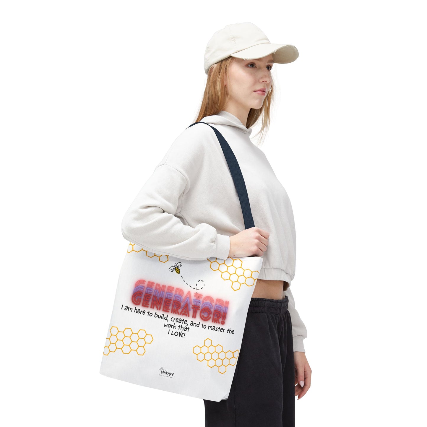 ✨ Generator Tote – Alchemist Energy on the Go ✨ You don’t chase purpose. You build it. This tote carries your essentials, and your devotion.