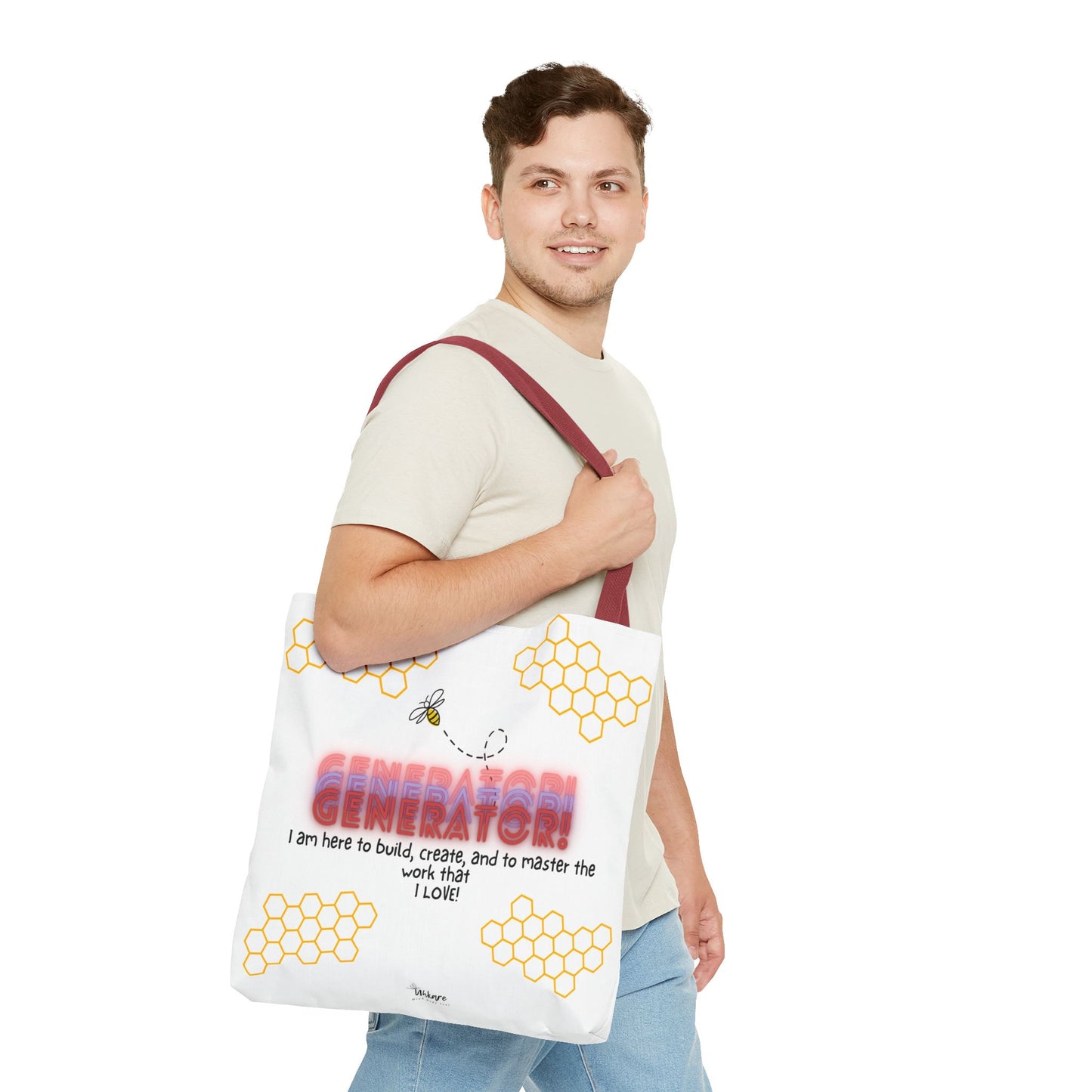 ✨ Generator Tote – Alchemist Energy on the Go ✨ You don’t chase purpose. You build it. This tote carries your essentials, and your devotion.
