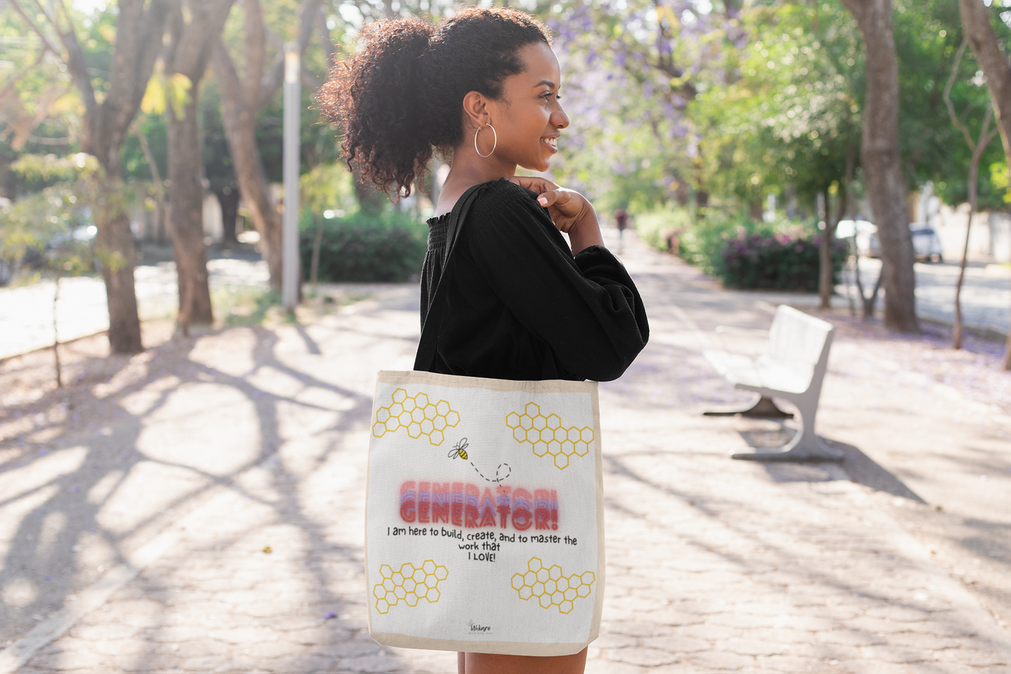 ✨ Generator Tote – Alchemist Energy on the Go ✨ You don’t chase purpose. You build it. This tote carries your essentials, and your devotion.
