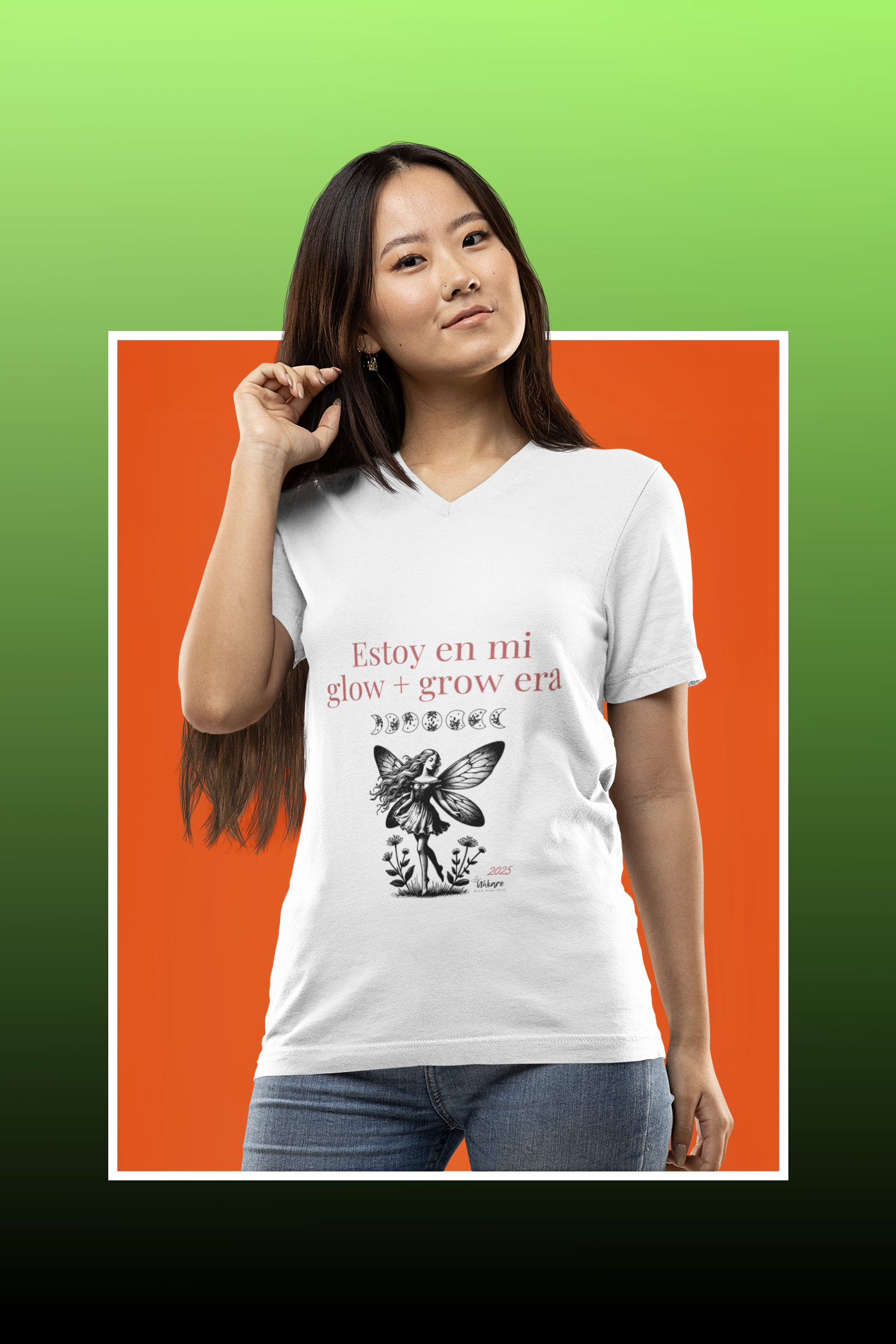 Fairy Glow & Grow V-Neck Tee | Positive Affirmation Shirt | Magical Quote Tee