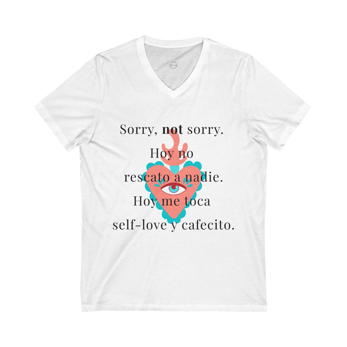 Hoy No Rescato Tee — Boundaries & Cafecito Vibes (100% Cotton V-Neck)