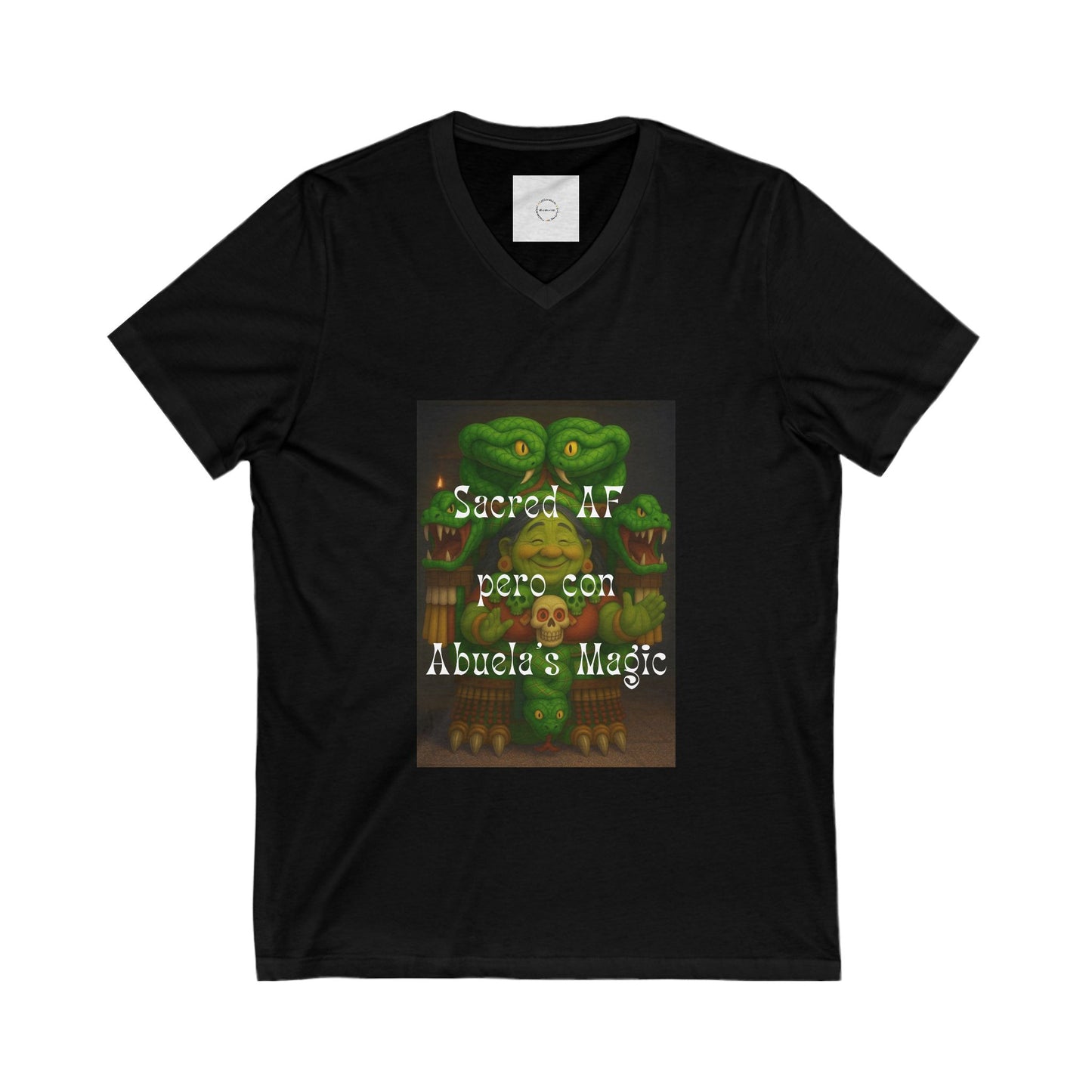 Sacred AF Tee - Abuela Coatlicue's Magic Edition (100% Cotton V-Neck)