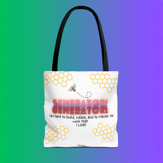 ✨ Generator Tote – Alchemist Energy on the Go ✨ You don’t chase purpose. You build it. This tote carries your essentials, and your devotion.